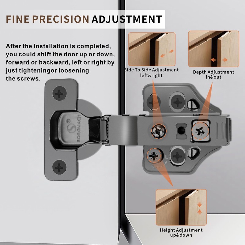 10 Pack Full Overlay Soft Close Cabinet Hinges 105° Frameless