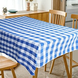 Artizanni Home Table Cloth 60 * 84 InchBlue/White 100% Cotton Rectangle Buffalo Check Plaid, Machine Washable, Mitered Corners, Ultra Soft Great for Kitchen Dining Table Thanksgiving Christmas