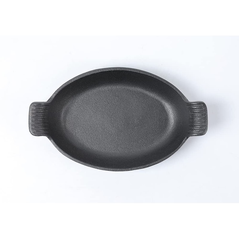 HAWOK Cast Iron Oval Serving Dish, Server with Handles, Casserole