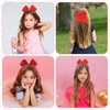 Classicseali 4pcs Red Cheer Bow, 7 In Sequin Large Red