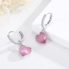 Heart Hoop Earrings for Girls 925 Sterling Silver Cubic Zirconia
