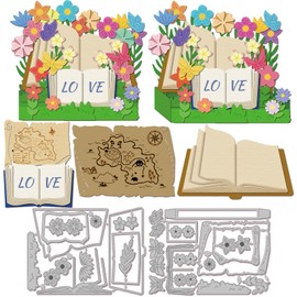 GLOBLELAND Books Cutting Dies for DIY Scrapbooking Metal Kraft Paper Cut Dies Flower Die Cuts for Card Making Embossing Photo Album Craft Decor