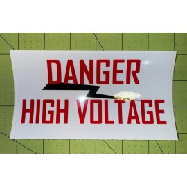 Pinball Gurus (1) "Danger High Voltage" Sticker for Pinball Machine - Williams, Bally, Etc.