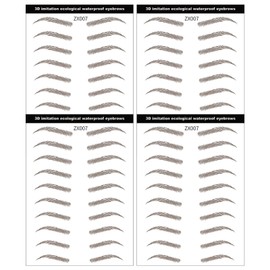 DAGEDA Brown 40 Pairs 4 PC 4D Eyebrow Transfers Stickers, Long Lasting Natural Waterproof Bionic Eyebrow Water Transfer Tattoo Eyebrow Sticker For Woman Man Makeup Tool（#ZX-007）