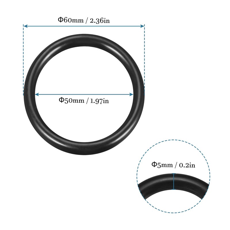 QUARKZMAN Pack of 10 Nitrile Rubber for Connection 60 mm