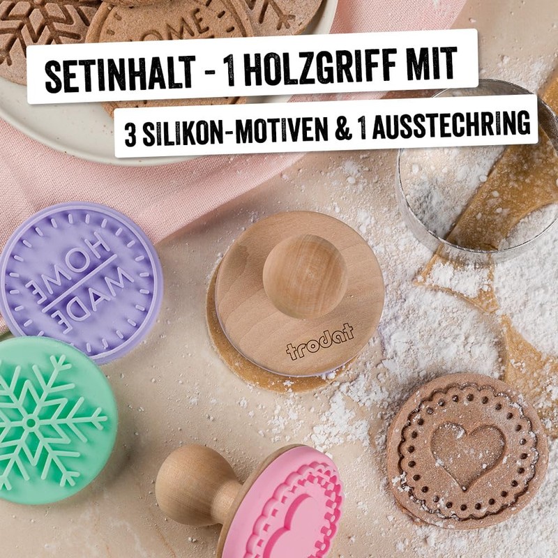 Trodat 204905 Wooden Cookie Stamp Set