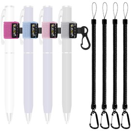 Likesing 4 Elastic Pen Leash Set, Retractable Pen Holder for Lanyard Pencil Holder for Nurses, Teachers, Waitres, Carpenters, Construction Workers, Contractors for Clipboard Office