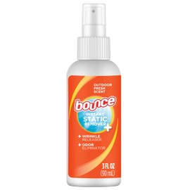 Bounce Anti Static Spray, 3 in 1 Anti Static & Instant Wrinkle Release, Odor Eliminator & Fabric Refresher, Rapid Touch Travel Spray (3 Oz, Pack of 1)