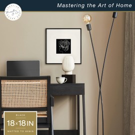 MCS Master & Co. Foundry Metal 18x18 Square Picture Frame, Display Pictures 8x8 With Mat or 18x18 Without Mat, Wall Hanging Frame for Photos & Posters, Black (1-Pack)