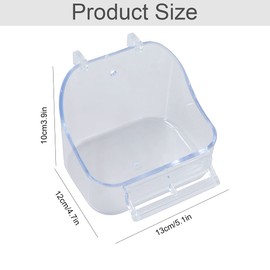 Hanging Bird Bathtub Bird Bath House Bird Shower Bath Bird Bath Cage Bird Bath House for Pet Small Medium Parrot Parakeet Cockatiel Conure 1 Piece Transparent