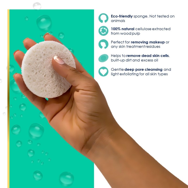 Frotash Esponja Facial de Celulosa Color Blanco 12 Piezas