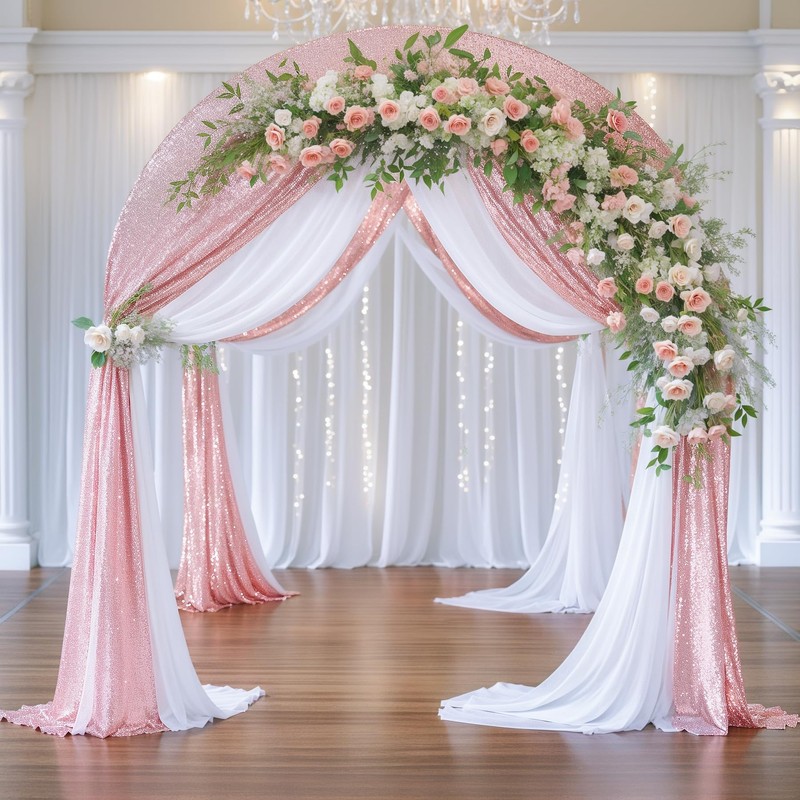 Wedding Arch Draping Fabric, 1 Panel 28" x19ft White Wedding