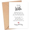 TuoYi Birthday Card for Wife with Heartfelt Message, 5.3 x