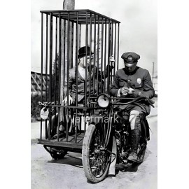 Vintage 1920's Black and White Reprint Photo Los Angeles Police Mobile Jail Cell