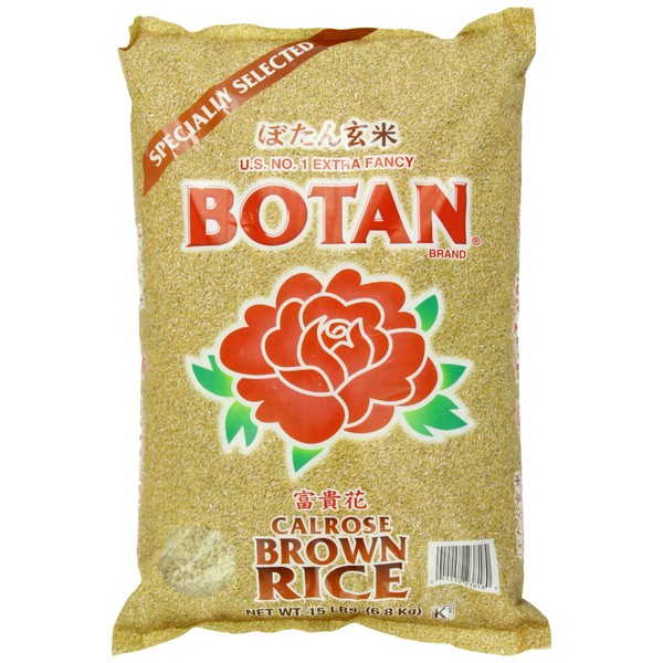BOTAN Calrose Brown Rice, 15-Pound