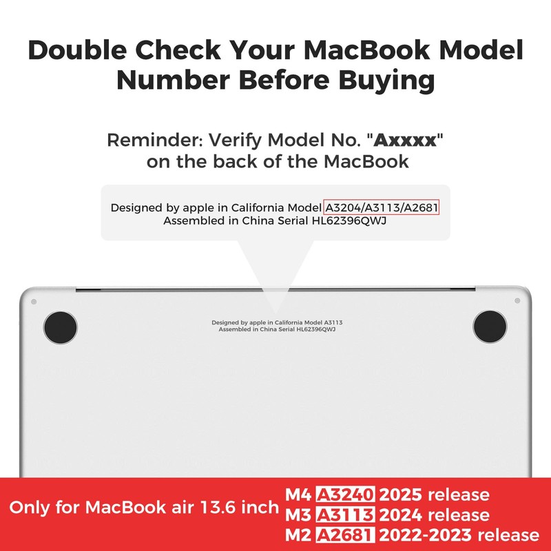 iCasso for M4 MacBook Air 13 inch Case 2025 2024-2022