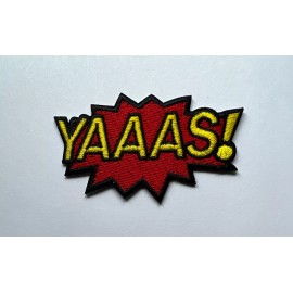 The Patch Bunker Yaaas Iron-On Word Design Patch Slay with Style 2.75 inches