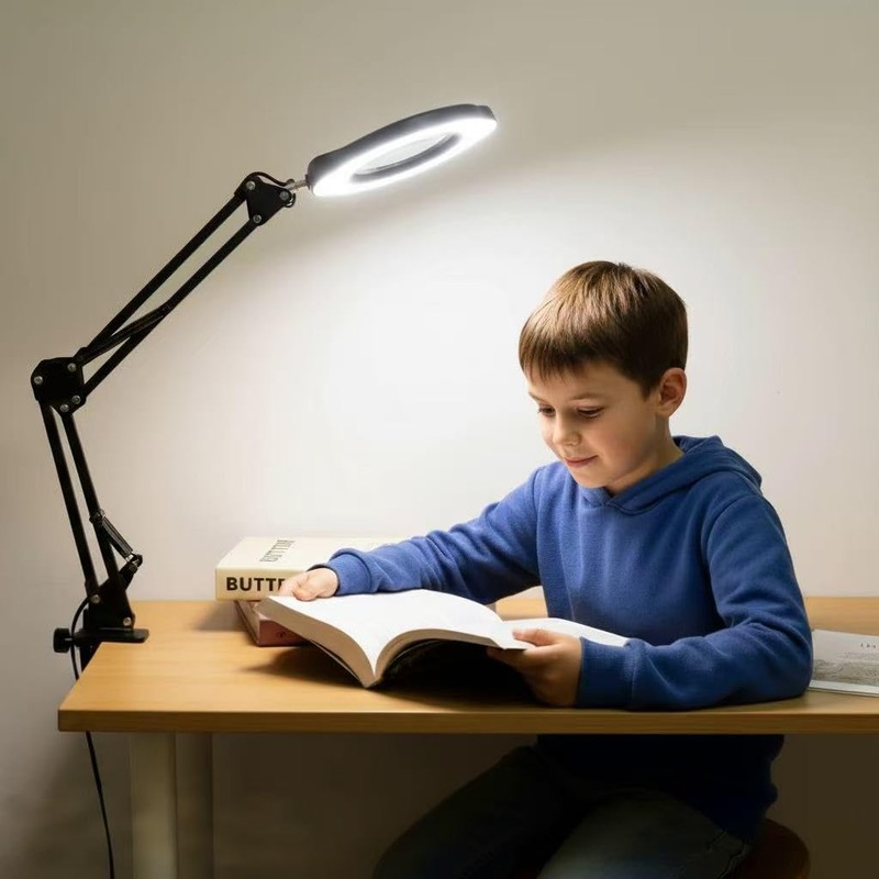 Upgrade 12X Magnifying Glass with Light and Stand, Real Glass
