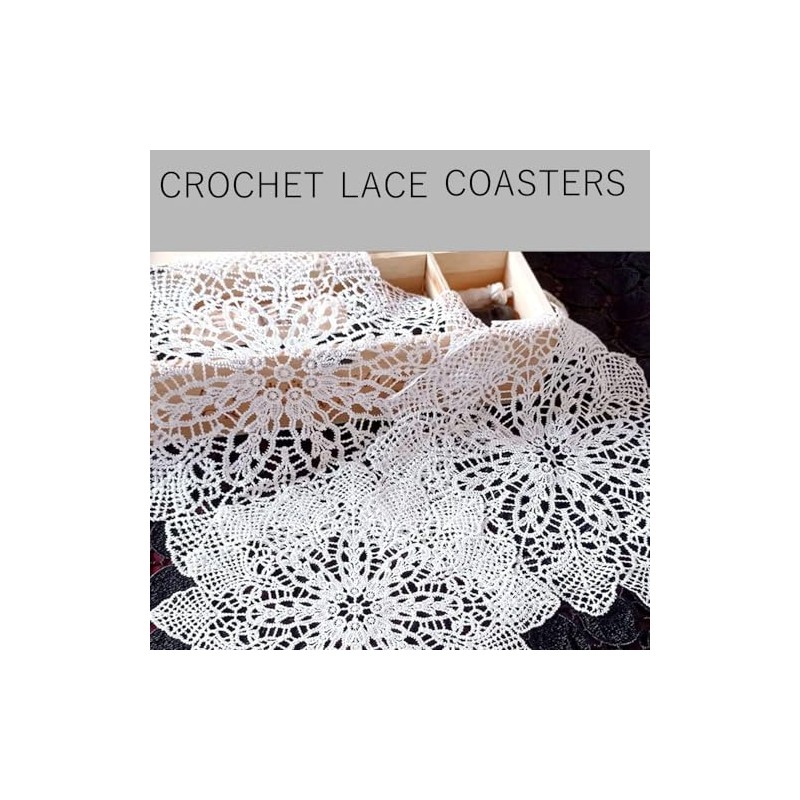 3 PCS Elegant Doyleys,Crocheted Lace Doilies,Round Placemats,Decorative placemats, lace placemats