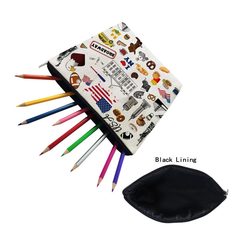 Livel lhood Travel the USA Makeup Bag Cute Small Canvas