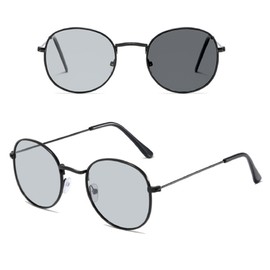 REONAS Sunglasses Polarized + Dimming Color Changing + UV Protection Lenses Boston Metal Entertainer Driving Golf Fishing Night Driving, Black