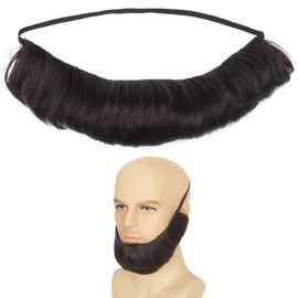 Yan Dream Fake Chin Curtain Beard for Men Dark Brown Fake Beard False Facial Hair Historic Brown Fake Beard