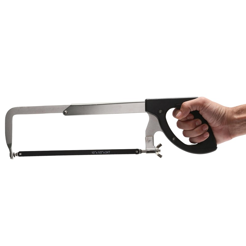 GreatNeck 125 12 Inch Solid Steel Adjustable Frame Hacksaw, 10