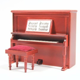 Dolls House 2114 Piano Victorian Piano Mahogany 1:12 for Dollhouse