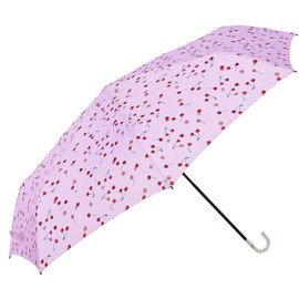 Moonbat ESTA Folding Umbrella, Cherry Umbrella, Simple, Stylish, Cute, Ladies' Gift (Can be Used in Rain or Shine, UV Protection, Resistant to Breaking Even in Strong Winds), Lavender, Rib Length: