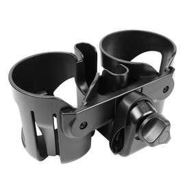 Sarini Baby Stroller Drink Holder with Phone Holder, 3 in 1 Bottle Holder, 360 Degree Rotating Cup Holder for Wheelchair, Stroller, Bike, Walker, Scooter