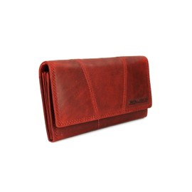 Hill Burry Vintage Leather Women's Purse Blue / Brown / Grey / Green / Red / Black / Pink, Soft Leather 17.5 x 10 x 3 cm (W x H x D), red