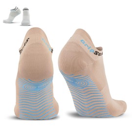 GRIPSOCKS - Calcetines de pilates con agarre antideslizante para mujeres, hombres, jóvenes, calcetines de agarre de yoga, calcetines reformadores, barra, Beige, Small