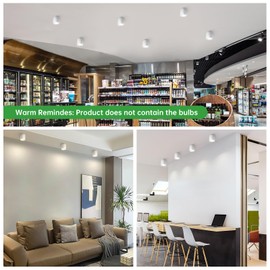 HOMEOW HOMEOW 4 Stck Deckenspot Wei? - Aufbauspot 30 Schwenkbar Geeignet fr GU10 & LED Module (Ohne GU10-Lampe), ? 80mm Aufbaustrahler aus Aluminium, Spots Deckenleuchte Aufputz, Rund