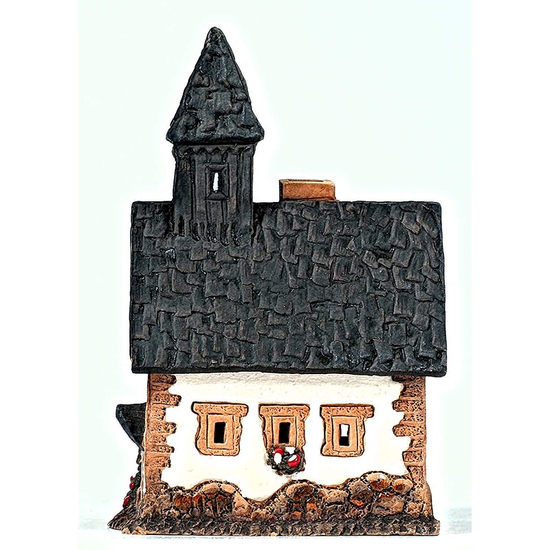 Midene Ceramic Smoker House, Handmade, Artistic Miniature, Chapel in Tyrol,
