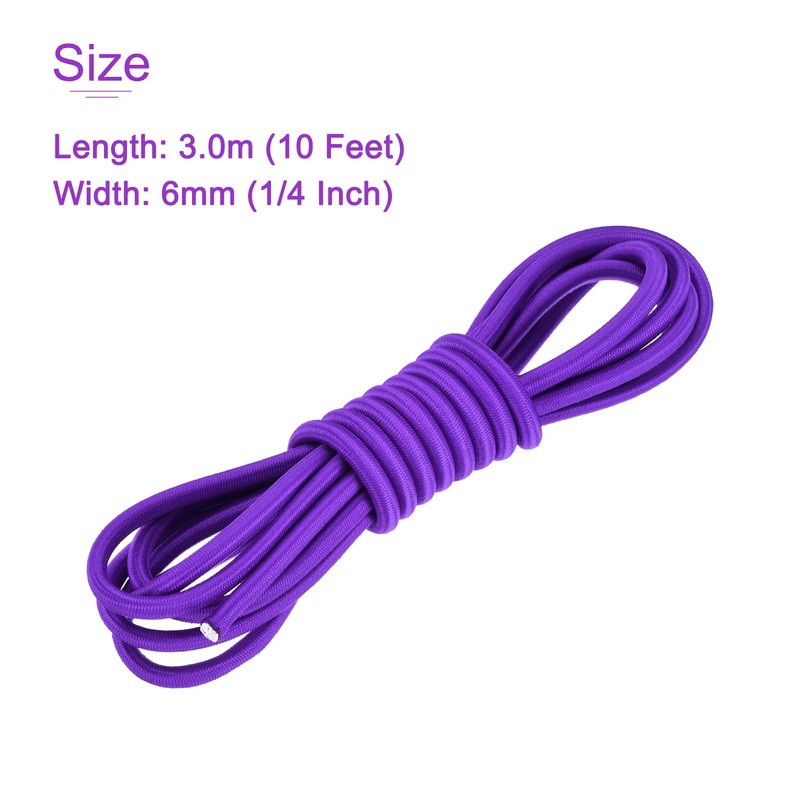 DMiotech 6mm Shock Cord, 3 M Purple Bungee Cord Tent