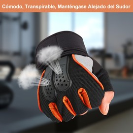Guantes para Gym Hombre con Protección para la Muñeca, Guantes de Ciclismo Transpirables y Antideslizantes,Ideal para Entrenamientos en el Gimnasio, Ejercicios de Fitness, Pesas, Dominadas, etc.(M)