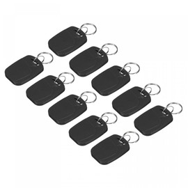 sourcing map 12 Pack IC Card M1 Key Chain RFID 13.56 MHz for Access Control Black