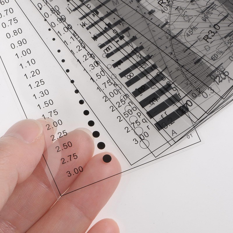 HARFINGTON High Precision SEC Size Estimation Chart 120mm Transparency Flaw