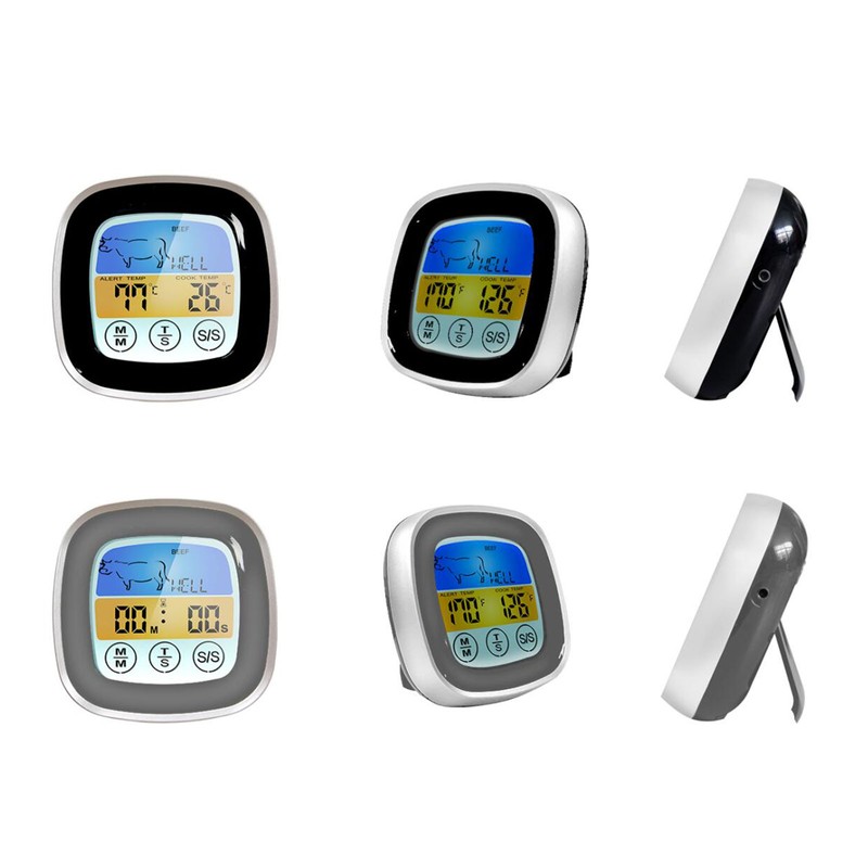 BBQ Thermometer 2 Alarm Mode Touch Screen Backlight Function Meat