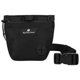 FLYING TAIL Dog Training Pouch with Magnetic Snap Closure, Waist Pack for Outdoor Pet Training, With Trash Bag Holder (Black)
