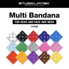 STUDIO LIMITED Multi Bandana for Head and Face and Neck Multi color Headbands Double Sides Printed (1PACK - Brown)