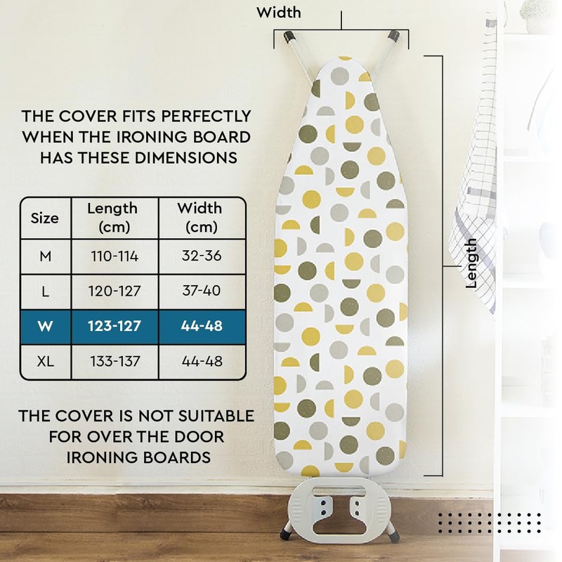Encasa XO Ironing Board Cover and Pad 49"x18" - Thick