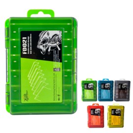 Boxonly Double-Sided Fishing Tackle Storage Box, Small Green Lure Organizer for Hooks, Portable, Waterproof & Clear Case, Accessories & Terminal Tackle