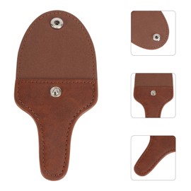 BIUDECO 2Pcs Durable Scissor Storage Bag Stylish Protection Pouch for Scissors Minimalist Design for Home Travel High Capacity Scissor Tools Holder Brown