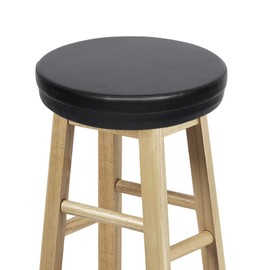 Shinnwa Bar Stool Cushion Round Foam Padded Seat Cushions Waterproof Leather Bar Stool Covers with Elastic and Non Slip Bottom 13 Inch Black