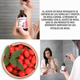 Aceite de rosa mosqueta Premium Nature Aceite de rosa mosqueta – Aceite de rosa mosqueta para la cara, aceite de semilla de rosa mosqueta puro prensad