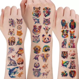 Temporary Tattoos for Kids - 120PCS Kids Tattoos Waterproof Fake Removabl, Birthday Party Favors with Animals for Boys Girls, Goodie Bags Stuffers & Summer Activities for Children