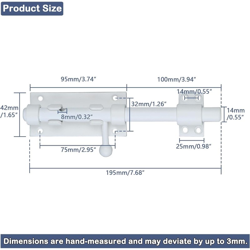 Alise 8 Inch SUS304 Stainless Steel Gate Latch, Padlock-Style Slide