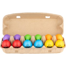 12 Piece Egg Shaker Set, Soft — Instruments for Classroom Music, Groups — Includes Storage Carton