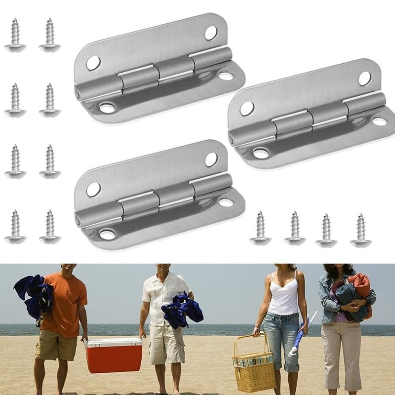 3PCS 304 Stainless Steel Cooler Hinges, Cooler Hinges & Screws